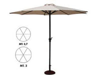 ombrellone tondo in metallo con manovella - ? cm.300 palo ? mm.48 a 6 stecche colore ecru cod:ferx.fer102674