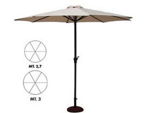 ombrellone tondo in metallo con manovella - ? cm.300 palo ? mm.48 a 6 stecche colore ecru cod:ferx.fer102674