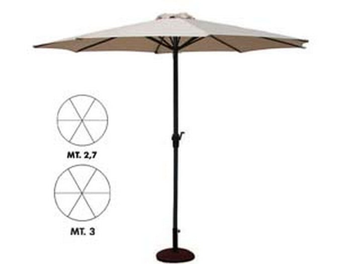 ombrellone tondo in metallo con manovella - ? cm.300 palo ? mm.48 a 6 stecche colore ecru cod:ferx.fer102674