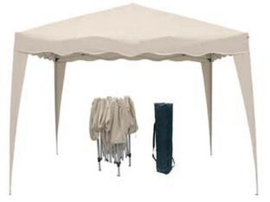 gazebo poliestere ripiegabile bianco naturale - cm.300x300x250h. colore bianco naturale cod:ferx.fer102728