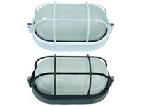 plafoniera ovale con gabbia in alluminio per esterno - 60w ip54 mm.210x107x95h. nero cod:ferx.fer102810