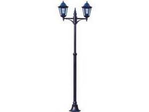 lampione 2 luci su palo modello berlino - 2x100w ip44 cm.72x230h. colore nero cod:ferx.fer102889