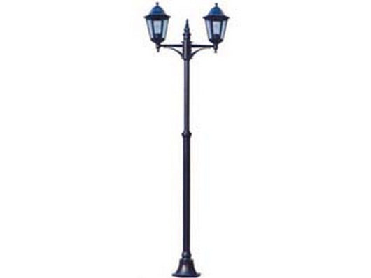 lampione 2 luci su palo modello berlino - 2x100w ip44 cm.72x230h. colore nero cod:ferx.fer102889