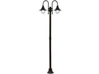 lampione 2 luci su palo modello parigi - 2x100w ip44 cm.76x230h. colore nero cod:ferx.fer102940