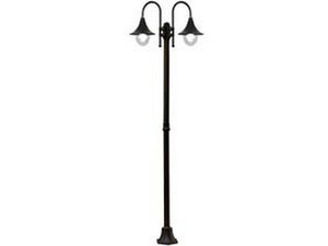 lampione 2 luci su palo modello parigi - 2x100w ip44 cm.76x230h. colore nero cod:ferx.fer102940