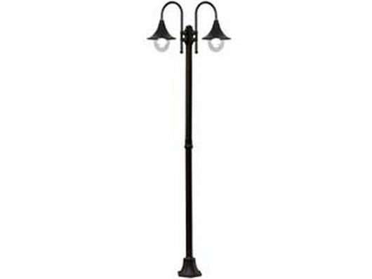 lampione 2 luci su palo modello parigi - 2x100w ip44 cm.76x230h. colore nero cod:ferx.fer102940