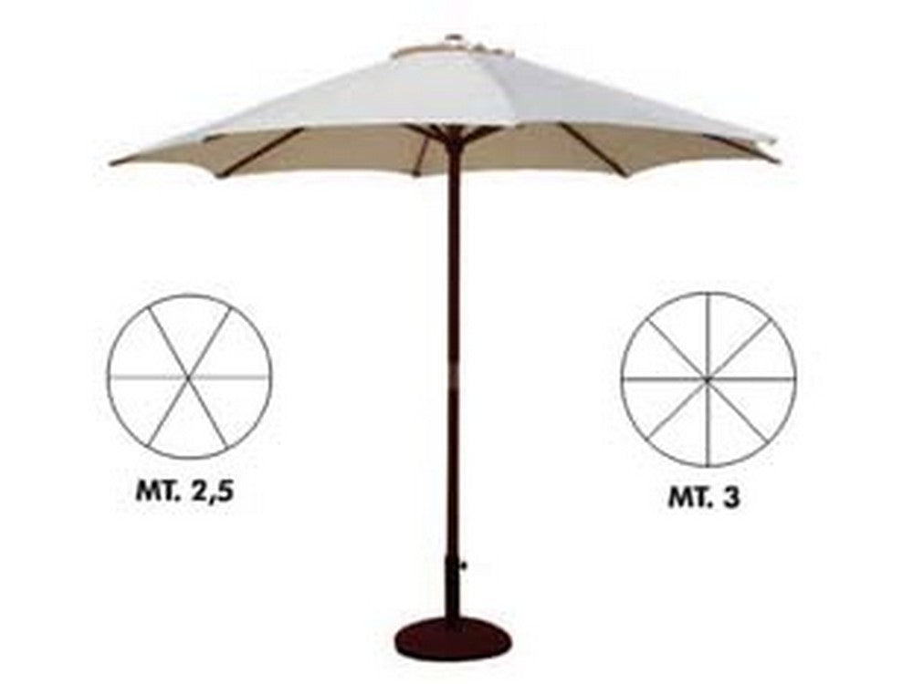 ombrellone tondo in legno - ? cm.300 palo ? mm.48 a 8 stecche colore avana cod:ferx.fer104937
