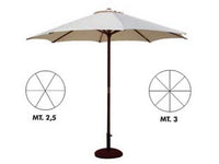 ombrellone tondo in legno - ? cm.300 palo ? mm.48 a 8 stecche colore avana cod:ferx.fer104937