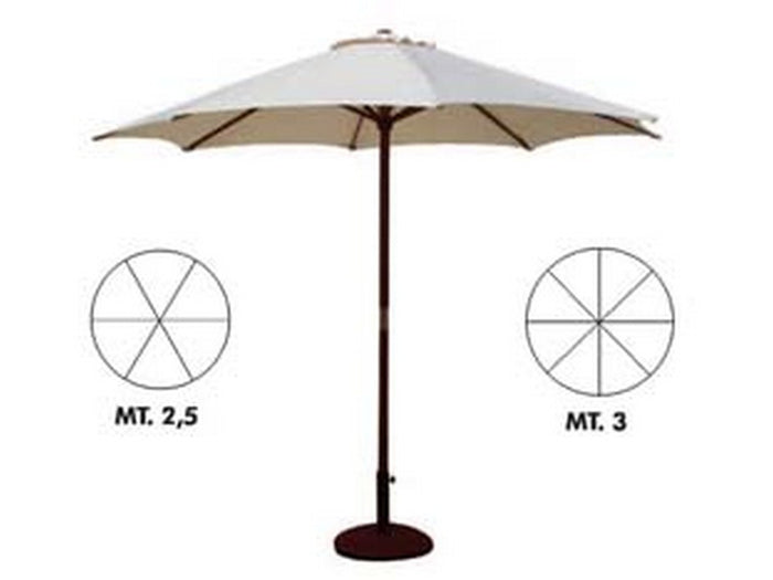 ombrellone tondo in legno - ? cm.300 palo ? mm.48 a 8 stecche colore avana cod:ferx.fer104937