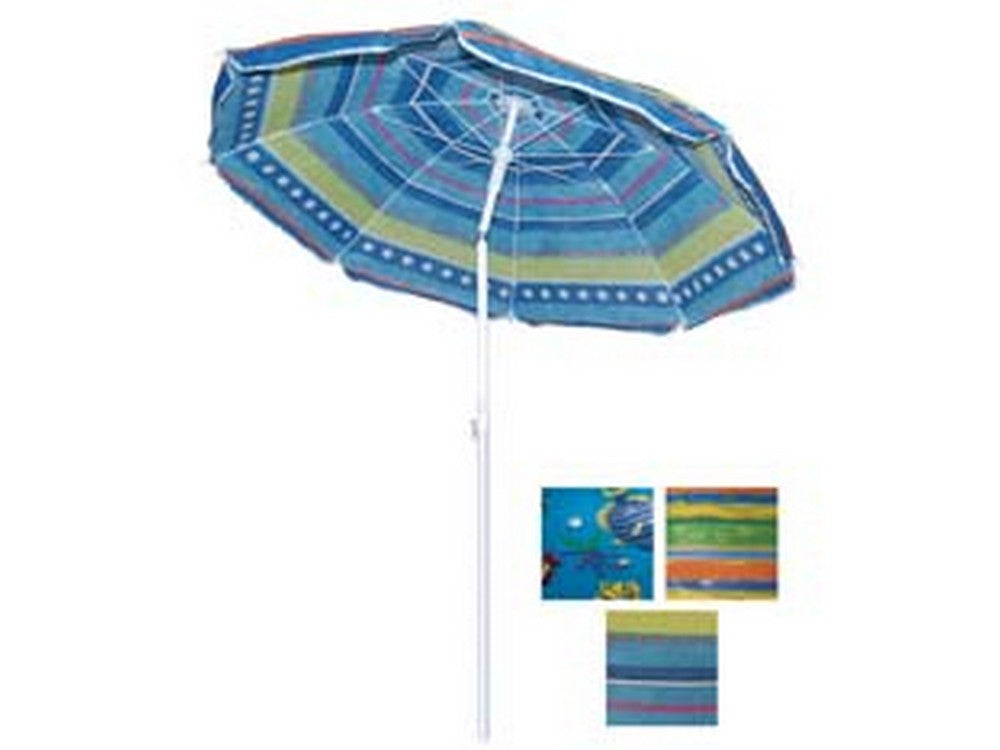 ombrellone da spiaggia in tnt fantasia tondo cm.160 - colori assortiti cod:ferx.fer105088