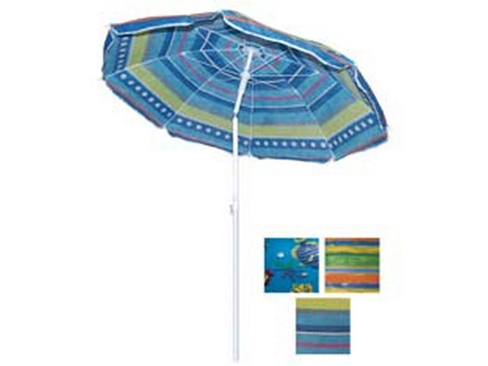 ombrellone da spiaggia in tnt fantasia tondo cm.160 - colori assortiti cod:ferx.fer105088