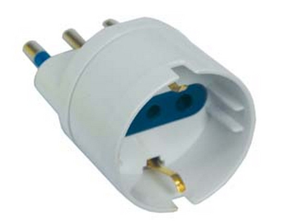 adattatore 2p+t con presa schuko bianca - spina 16a bianco cod:ferx.fer109161