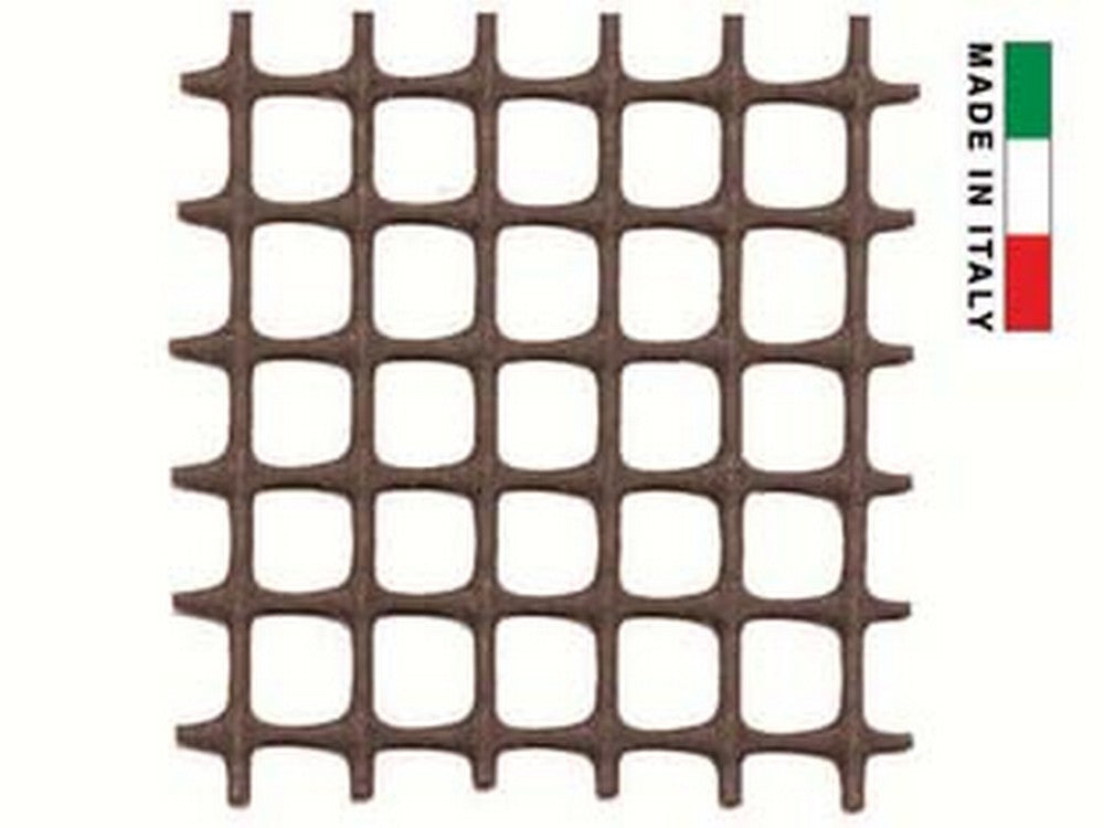 rete in plastica quadra marrone mm.10x10 - maglia mm.10x10, altezza cm.100 cod:ferx.fer110518