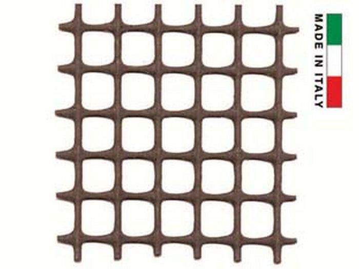 rete in plastica quadra marrone mm.10x10 - maglia mm.10x10, altezza cm.100 cod:ferx.fer110518