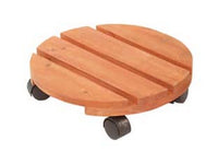 portavaso in legno con ruote - ø cm.25 cod:ferx.fer116749