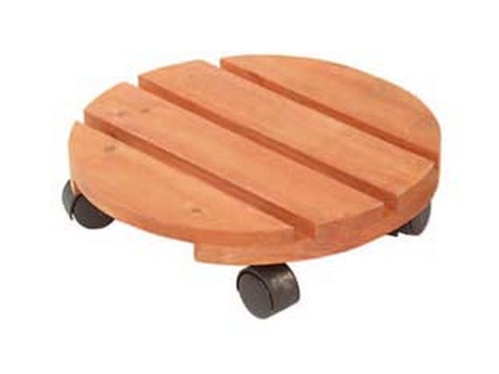 portavaso in legno con ruote - ø cm.25 cod:ferx.fer116749