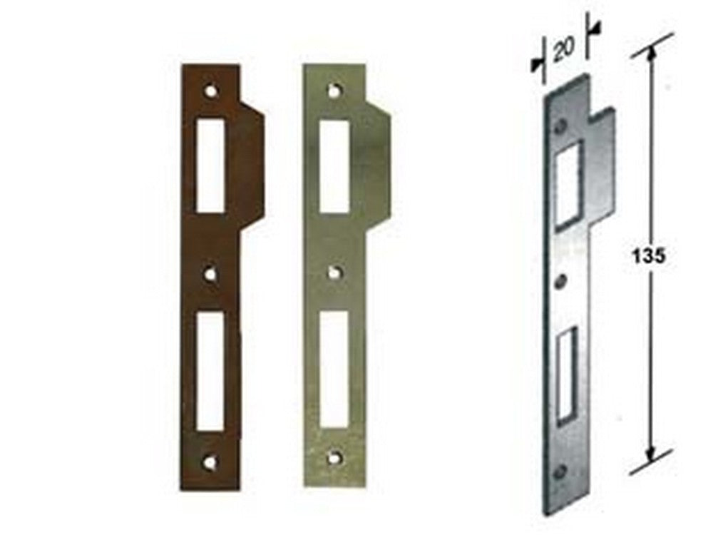 contropiastra per serratura a bussola ridotta bordo quadro - acciaio bronza cod:ferx.fer204620