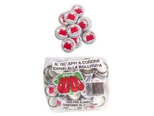 80blister tappo a corona pomodoro - ? mm.26,5 - in busta da pz.100 cod:ferx.fer120883