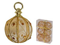 sfere tonde in rete colore oro - ? mm.60 in conf. pz.6 cod:ferx.fer121415