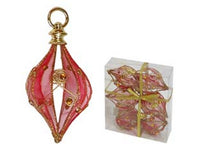 sfere ovali in rete colore rosso - ? mm.60 in conf. pz.6 cod:ferx.fer121422