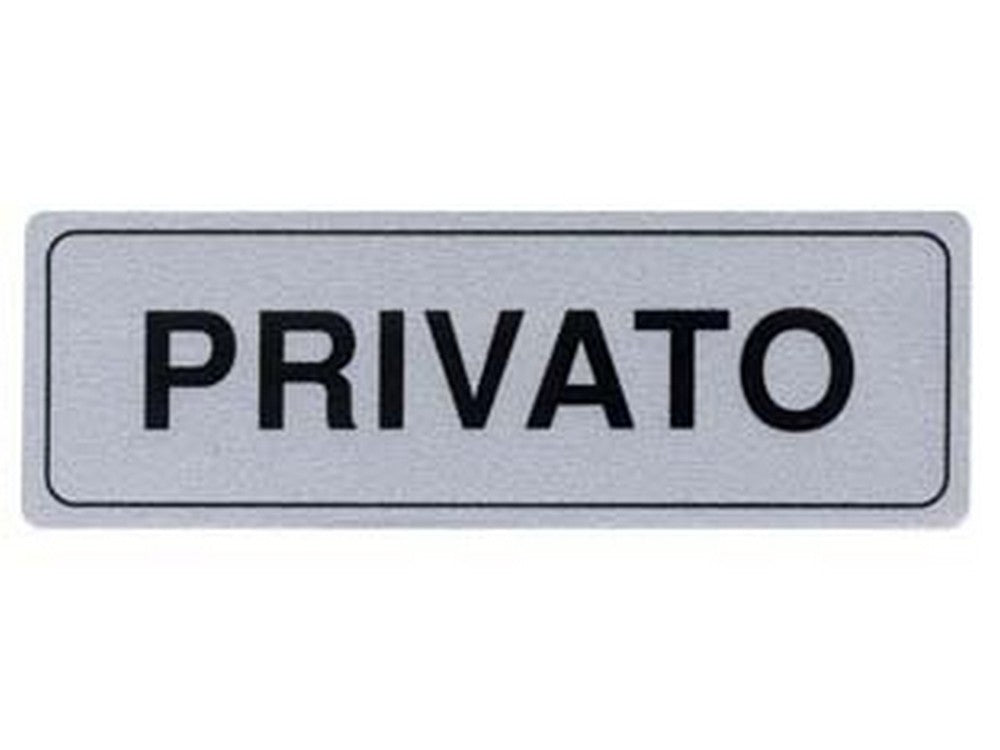 targhetta adesiva "privato" - cm.15x5h. cod:ferx.fer122009