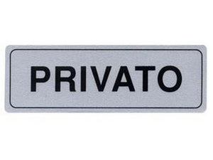 targhetta adesiva "privato" - cm.15x5h. cod:ferx.fer122009