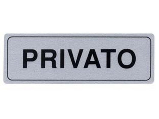 targhetta adesiva "privato" - cm.15x5h. cod:ferx.fer122009