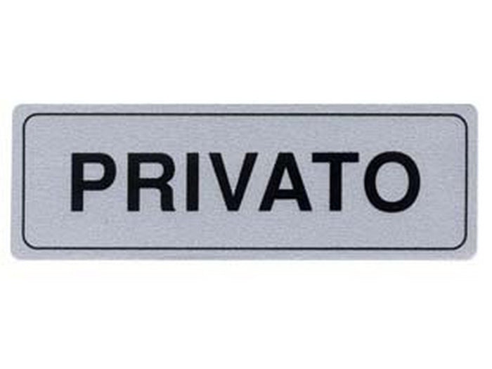 targhetta adesiva "privato" - cm.15x5h. cod:ferx.fer122009
