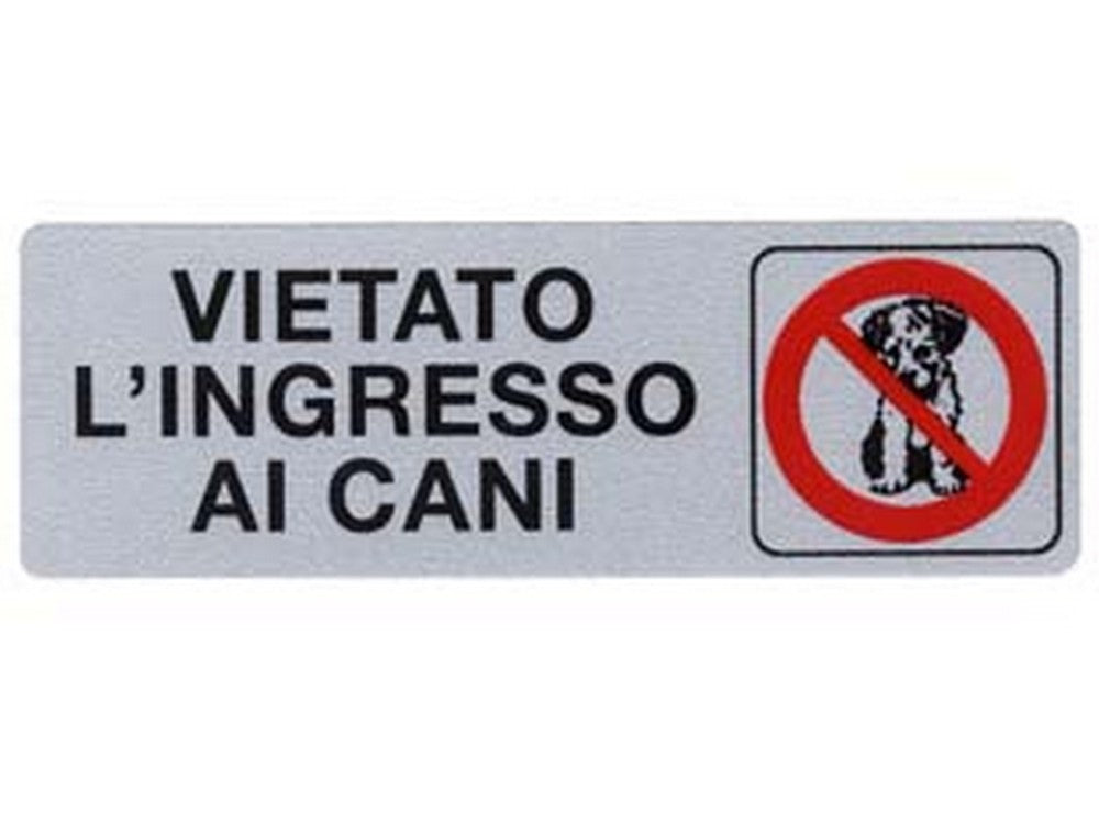 targhetta adesiva "vietato l’ingresso ai cani" - cm.15x5h. cod:ferx.fer122986