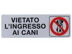 targhetta adesiva "vietato l’ingresso ai cani" - cm.15x5h. cod:ferx.fer122986