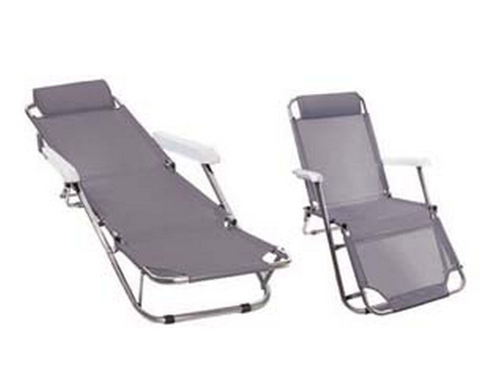 sdraio in alluminio allungabile con tessuto texilene - cm.60x113/156x86h. cod:ferx.fer124751