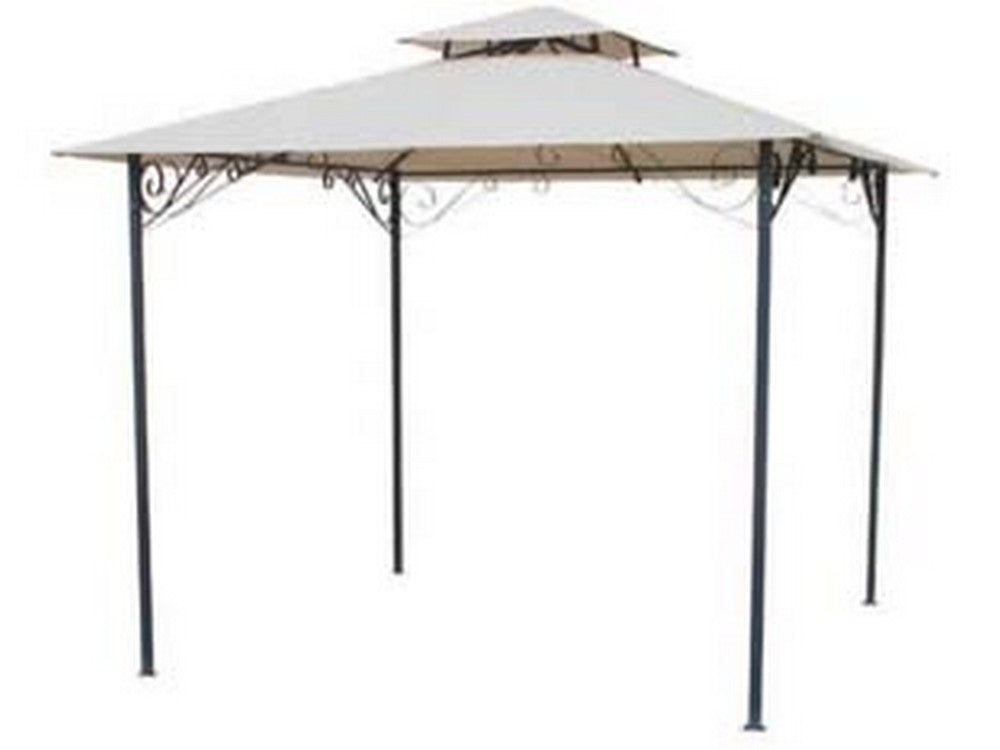 gazebo in alluminio ornamentale - cm.300x300x280h. - colore beige a-08 cod:ferx.fer124782
