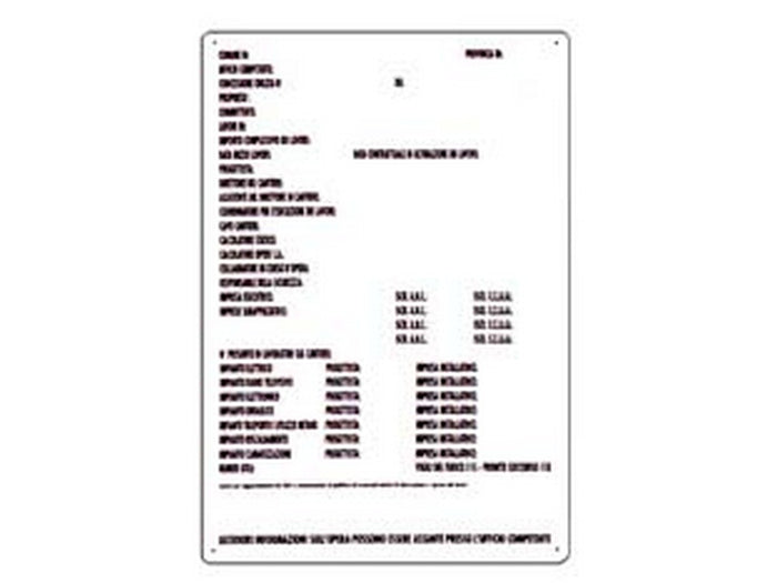 cartello "direzione lavori" monocolore - cm.50x70h.  cod:ferx.fer135368