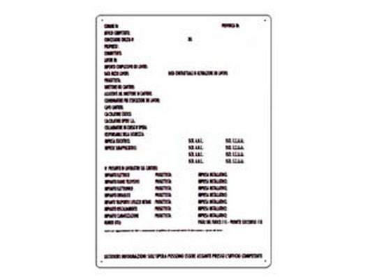 cartello "direzione lavori" monocolore - cm70x100h. cod:ferx.fer130394