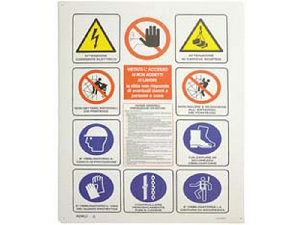 cartello "12 simboli" - cm.70x100h cod:ferx.fer130851