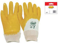 12blister guanti da lavoro impregnato in nbr colore giallo - tg. 7 cod:ferx.fer139991