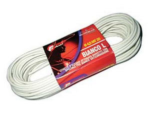 cavetto acciaio ottonato rivestito in pvc bianco - ø mm.5x mt.20  cod:ferx.fer140324