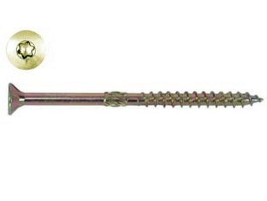 viti truciolare testa svasata torx acciaio zincato giallo  mm6x80 filetto cod:ferx.fer144308