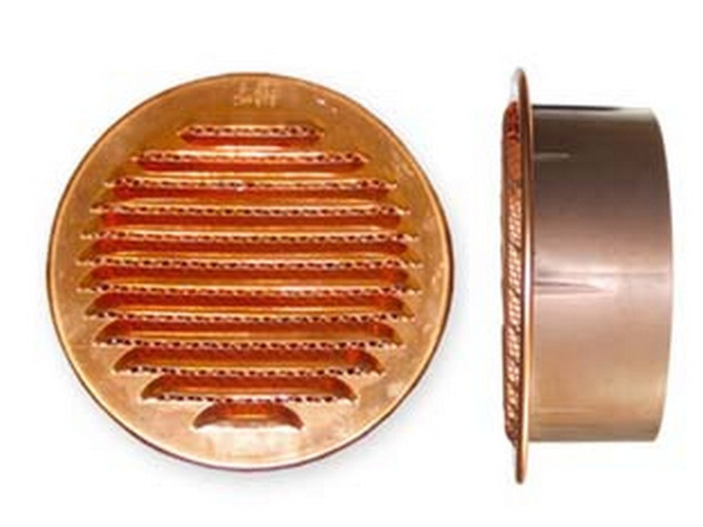 griglia aerazione tonda fissa in rame e boccaglio in plastica  - ø mm.120 cod:ferx.fer145497