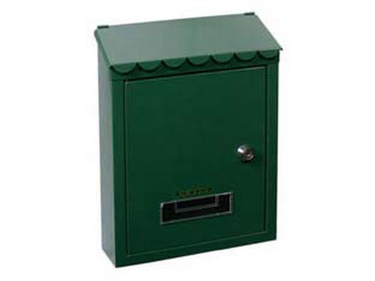 cassetta postale media con tetto e chiave a cilindro verde - cm.21x7x30h. - colore verde cod:ferx.fer145749