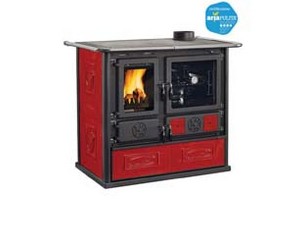 cucina a legna rosa 5.0 vst 8,8 kw liberty bordeaux (conto termico) - misure cm.103x65x85,1h. - peso kg.183 cod:ferx.fer145831