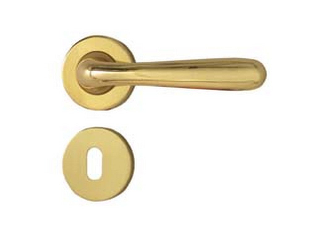 maniglia karol con rosetta in zama finitura ottone lucido cod:ferx.fer146920