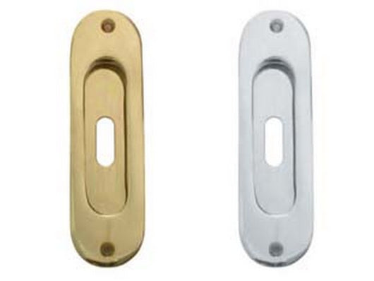 maniglietta ovale ad incasso con foro centrale in ottone - in ottone lucido cod:ferx.fer147057