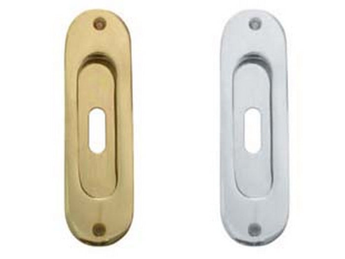 maniglietta ovale ad incasso con foro centrale in ottone - in ottone lucido cod:ferx.fer147057