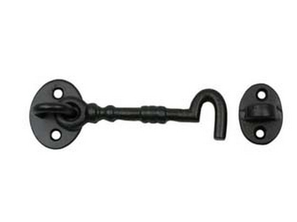 gancio fermapersiane rustico nero snodato con incontro - mm.100 cod:ferx.fer147224