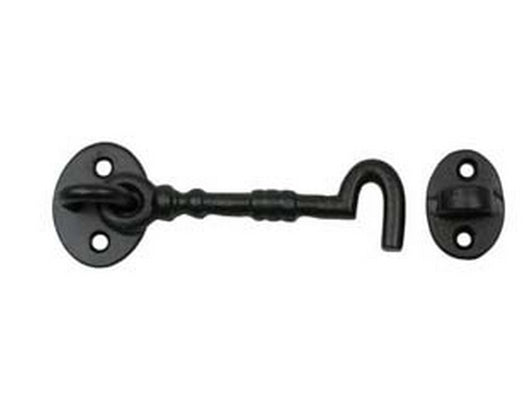 gancio fermapersiane rustico nero snodato con incontro - mm.100 cod:ferx.fer147224