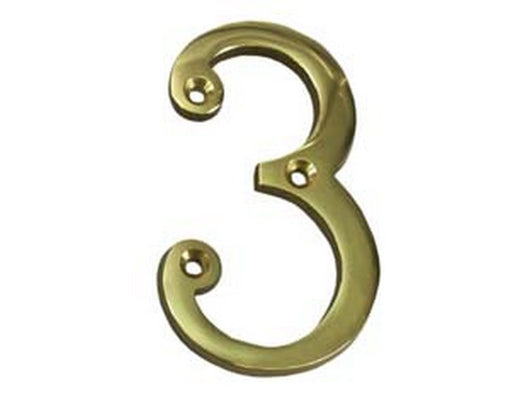 numero civico "3" inglese in ottone lucido cod:ferx.fer147491