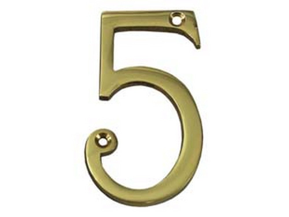 numero civico "5" inglese in ottone lucido cod:ferx.fer147514