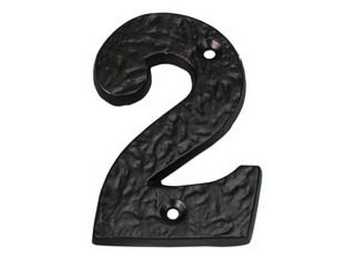 numero civico "2" in ferro nero opaco cod:ferx.fer147576