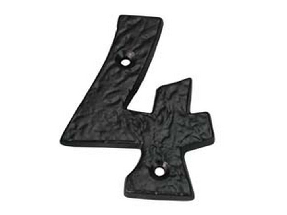 numero civico "4" in ferro nero opaco cod:ferx.fer147590
